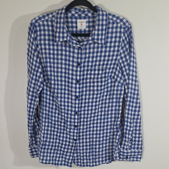 GAP Blue and White Gingham Button Down Shirt - Picture 1 of 5